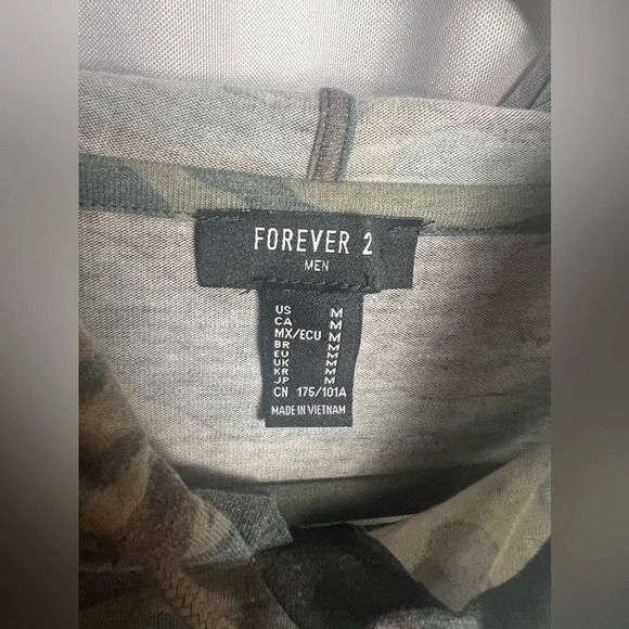 Forever 21 Men’s Camouflage Long Sleeve Hoodie Size M - Picture 5 of 5